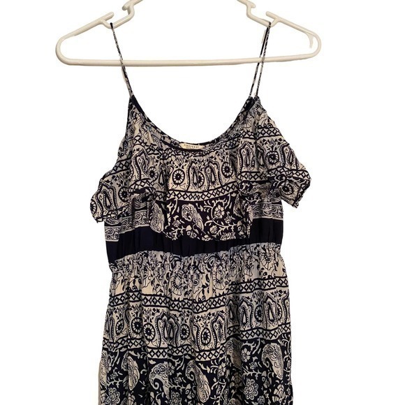 Forever 21 Los Angeles Blue Paisley Boho ‎ Spaghetti Strap Sundress Dress Size M - Picture 5 of 7